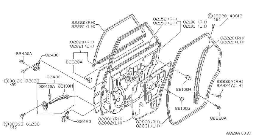 Rear door panel & fitting
