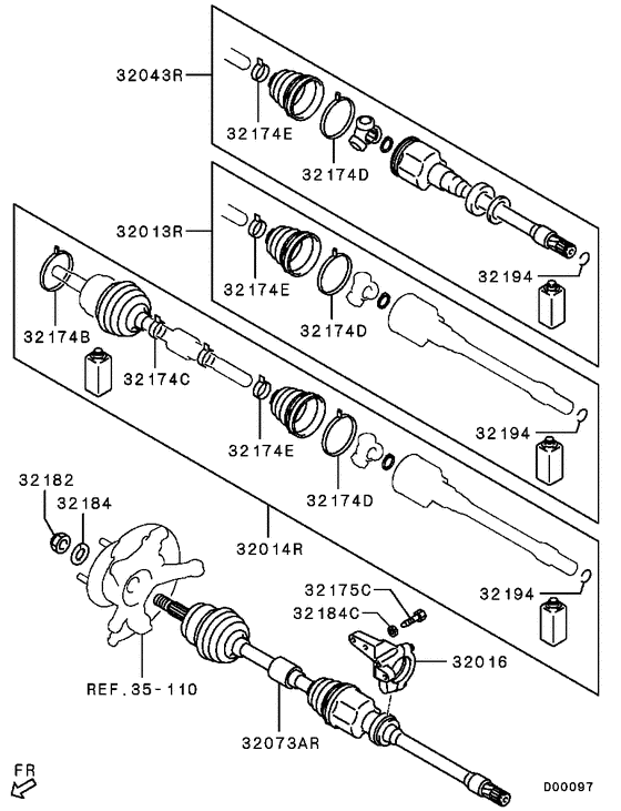 Front axle drive shaft