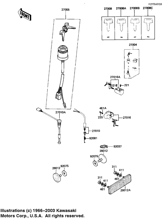 Ignition switch/locks/reflectors