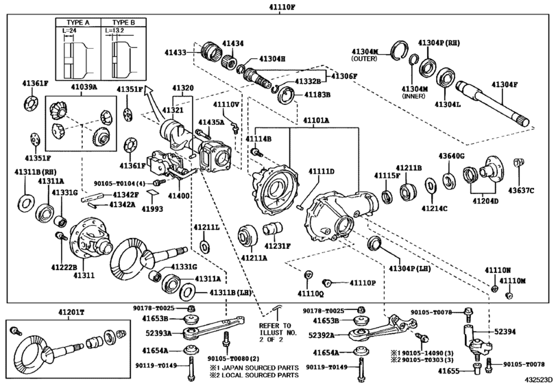 Front Axle Housing & Differential For 2011 - 2015 Toyota Hilux 4runner 