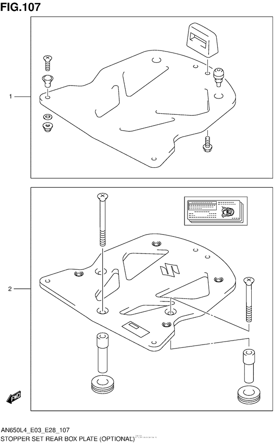 Stopper Set Rear Box Plate (Optional)