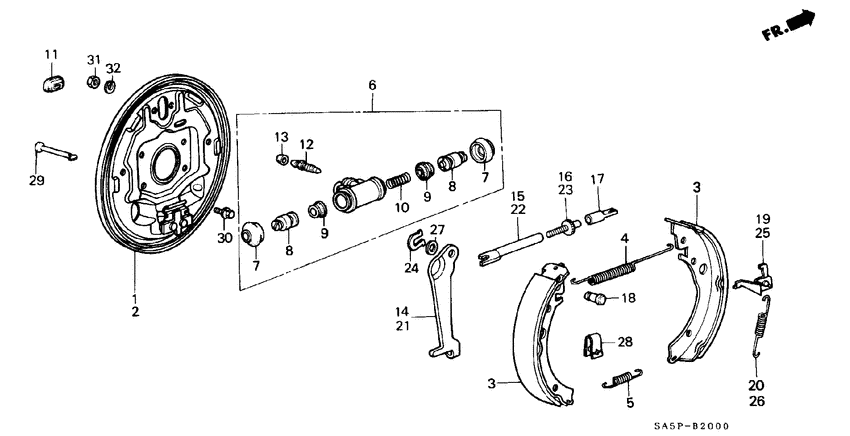 Rear brake shoe
