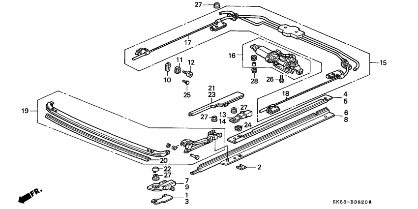 Roof slide components