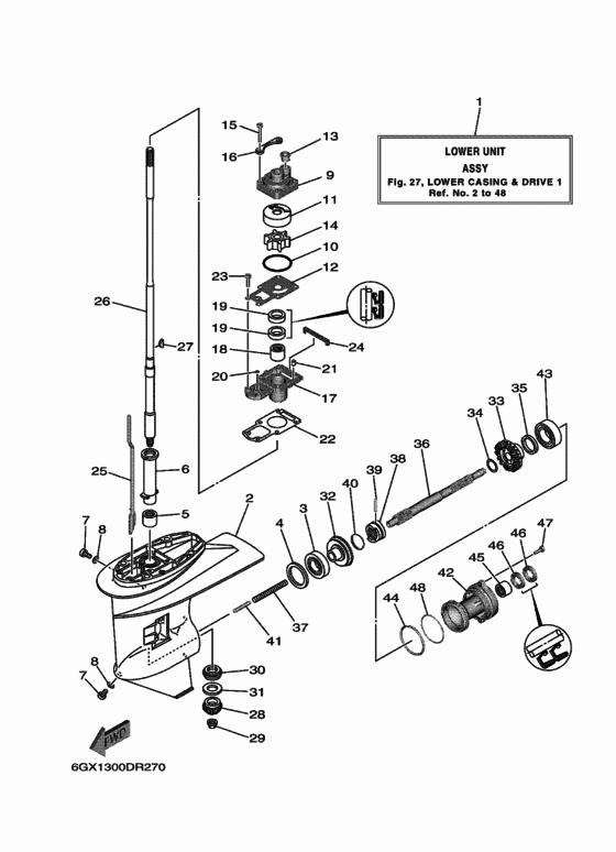 Lower casing & drive 1