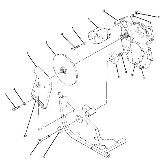 Right hand gearcase and brake mounting