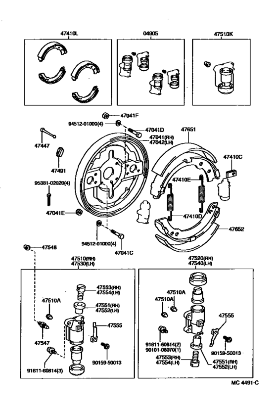 Front Drum Brake Wheel Cylinder & Backing Plate