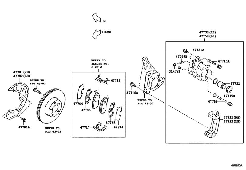 Front Disc Brake Caliper & Dust Cover