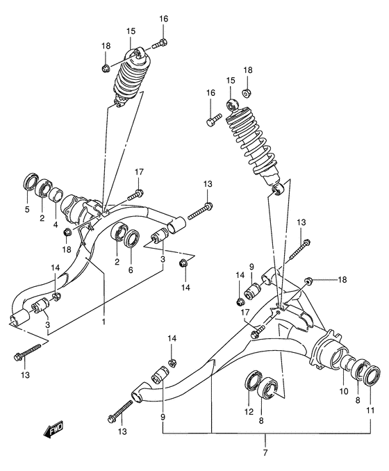 Rear suspension arm