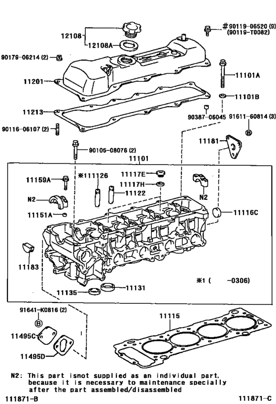 Cylinder Head for 2000 - 2002 Toyota INNOVA/ KIJANG/ REVO/ UNSER/ ZACE ...