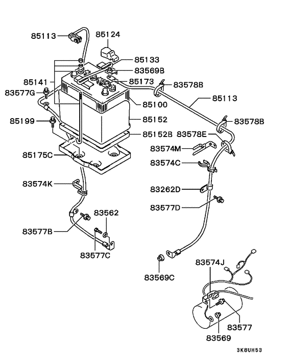 Battery cable & bracket