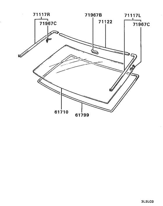 Windshield glass & moulding
