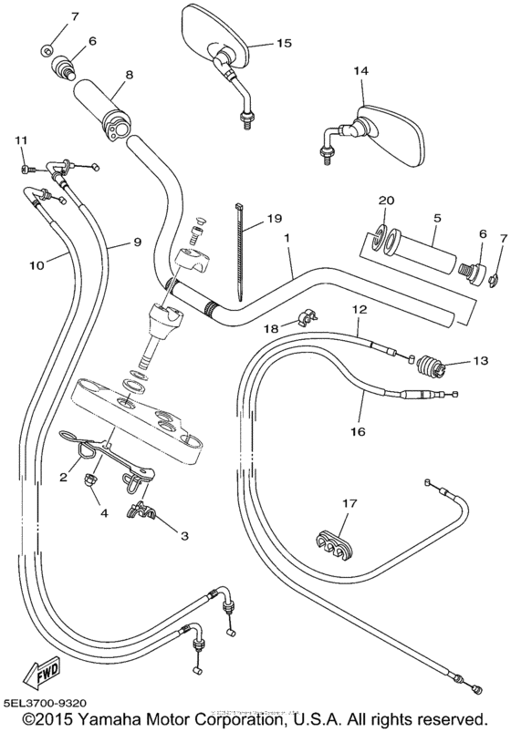 Steering handle & cable