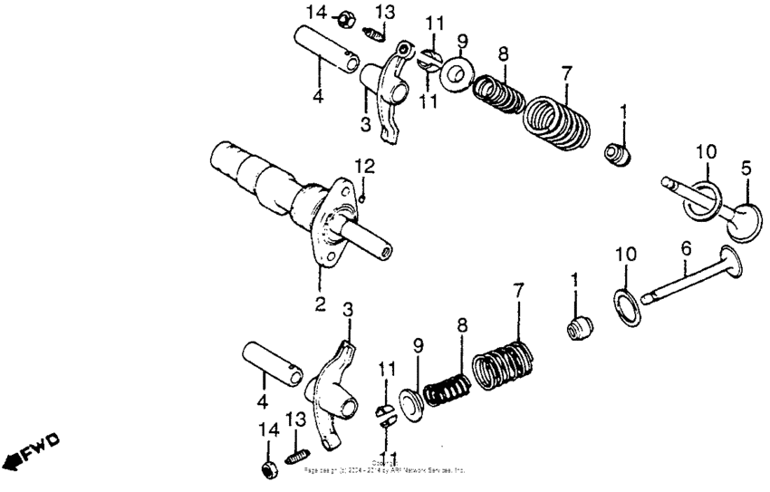 Camshaft + valve