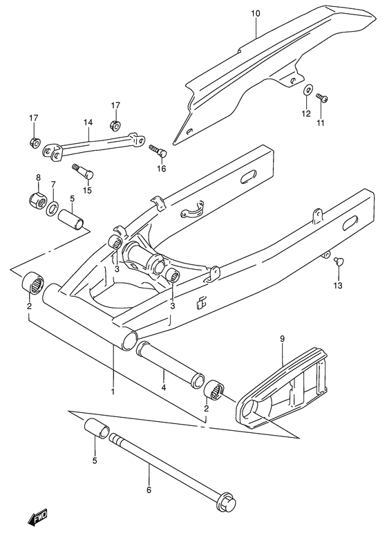 Rear swinging arm