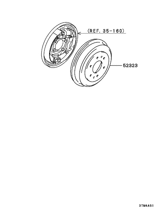 Rear axle hub & drum