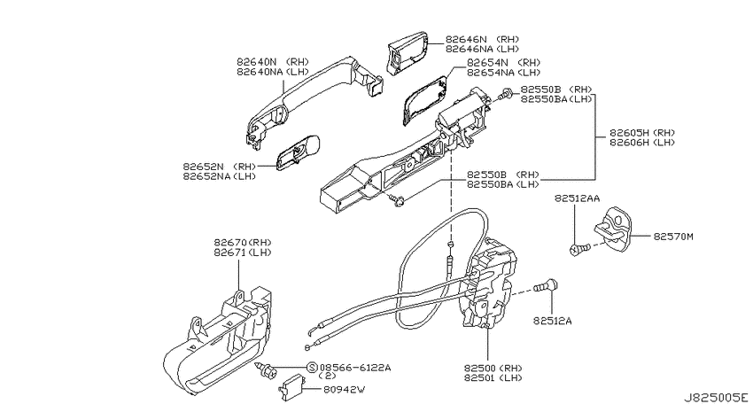 Rear door lock & handle
