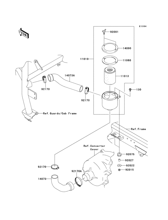 Air cleaner-belt converter(p9f/paf)