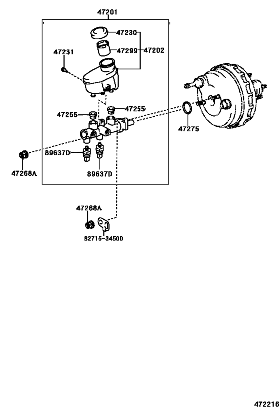 Mサイズ 47255-16010 - Toyota - Grommet, Master Cylinder Reservoir