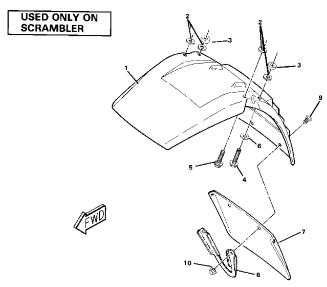 Front fender-scrambler.