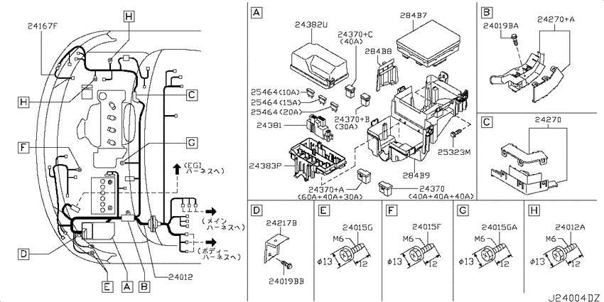 Wiring for 2005 - 2012 Nissan SERENA C25 | Japan sales region