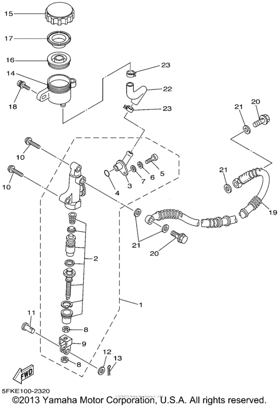 Rear master cylinder