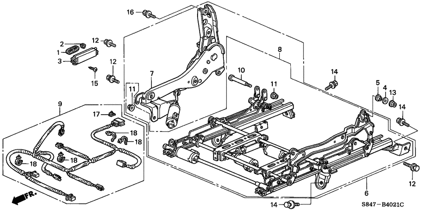 Front seat components