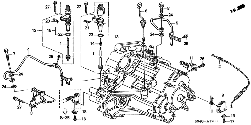 Atf pipe/speed sensor