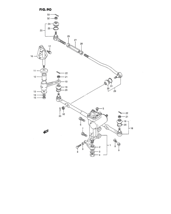 Steering link and gear box