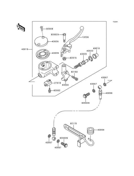 Front master cylinder
