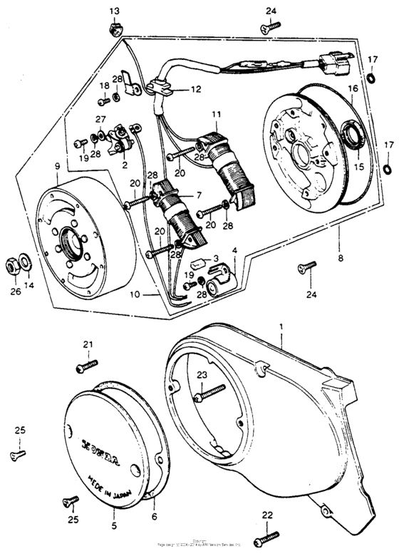 Left crankcase cover + alternator