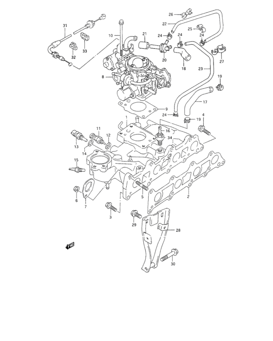 Intake manifold and throttle body