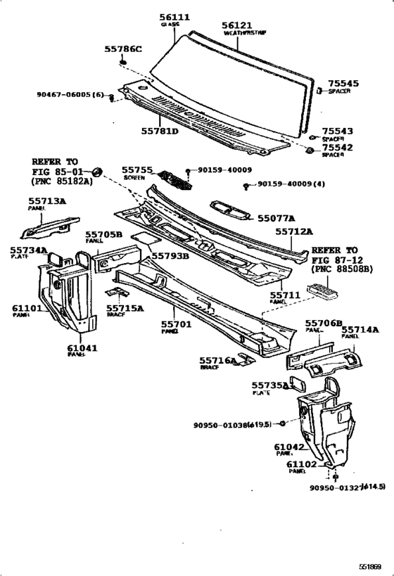 Cowl Panel & Windshield Glass