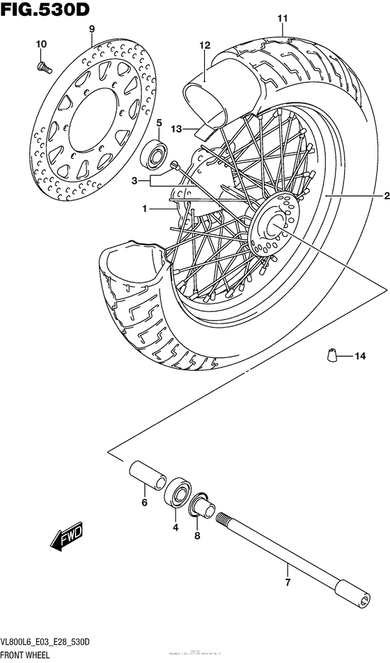 Переднее колесо (Vl800Tl6 E03)