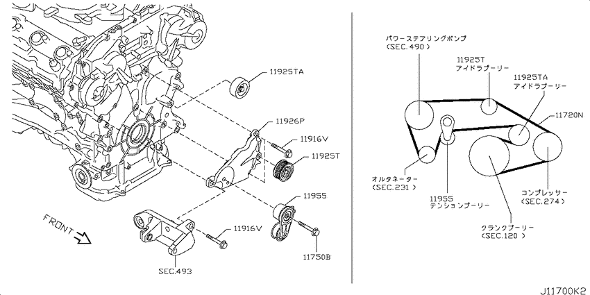 Fan,compressor & power steering belt
