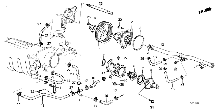 Water pump/thermostat