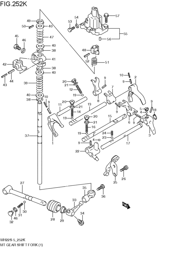 mt - gearlever fork