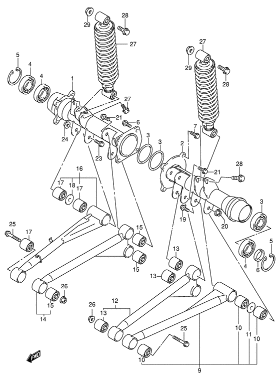 Rear axle housing