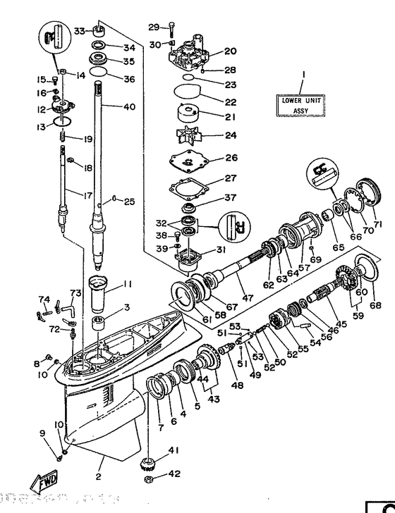 Lower casing drive 1