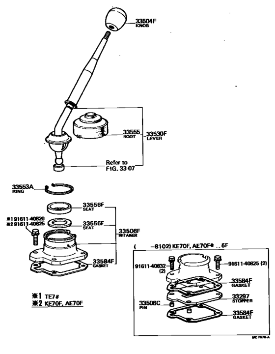 Shift Lever & Retainer