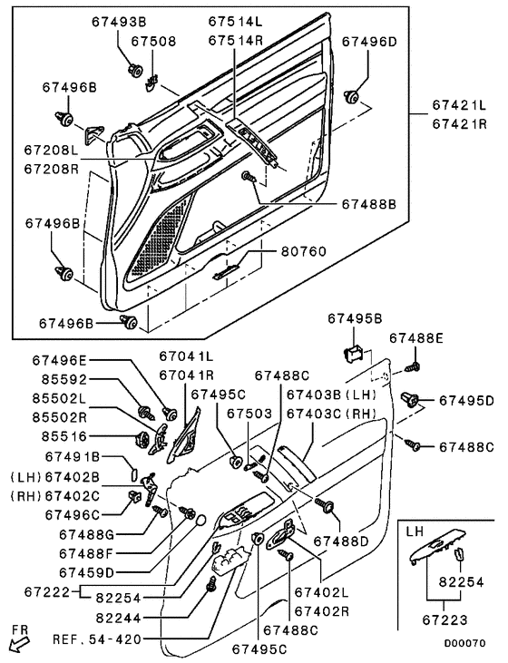 Front door trim & pull handle