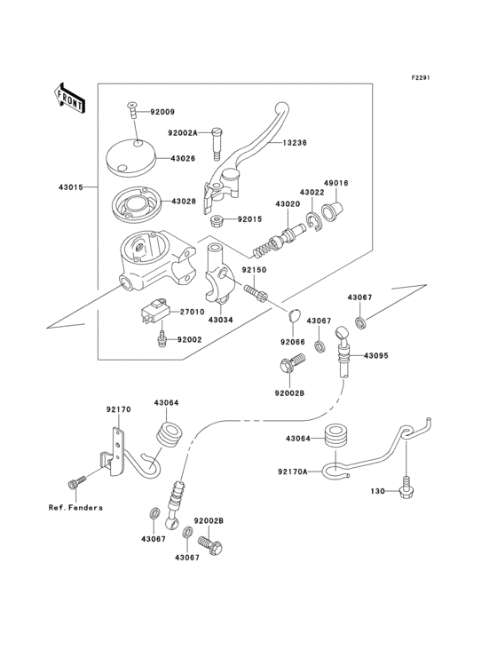 Front master cylinder