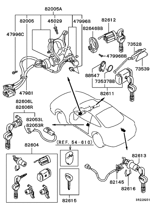 Lock cylinder & key