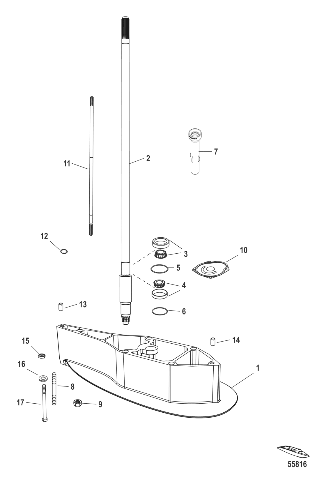 Driveshaft Housing Extension Kit Standard 2.07:1