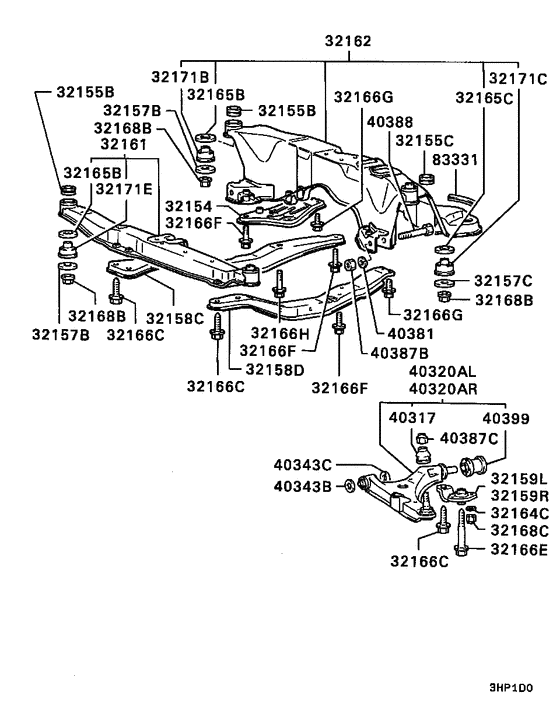 Front susp arm & member