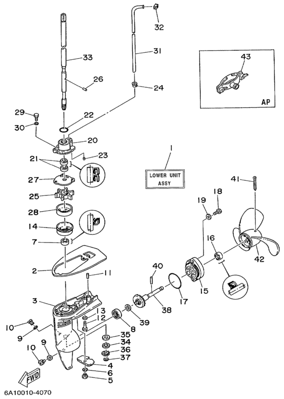 Lower casing drive