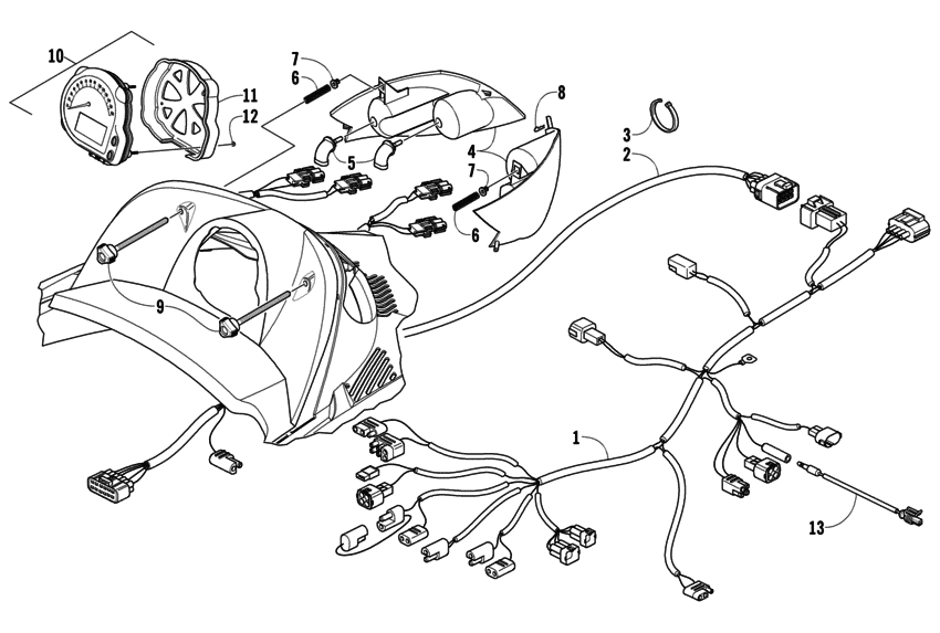 Headlight, Instruments, And Wiring Assemblies