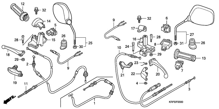 Handle lever/switch/cable