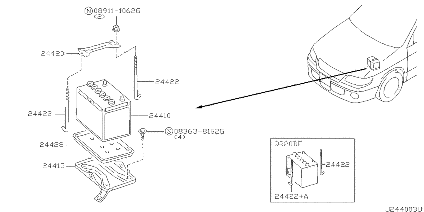 Battery & battery mounting