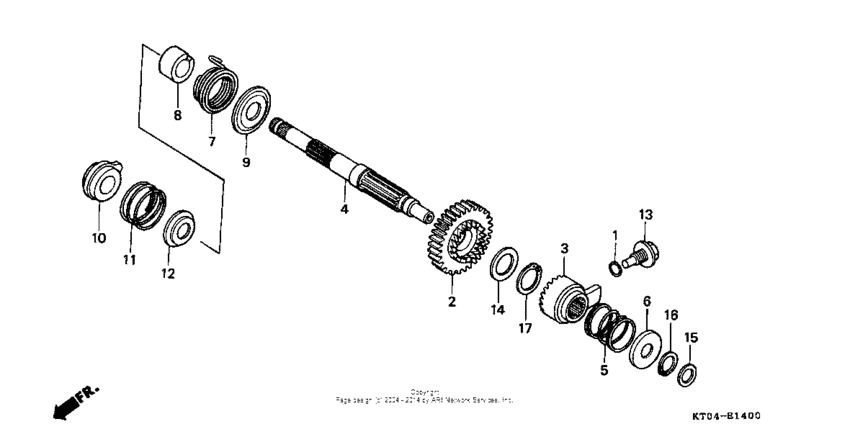 Kick starter spindle