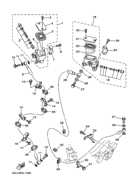 Front master cylinder
